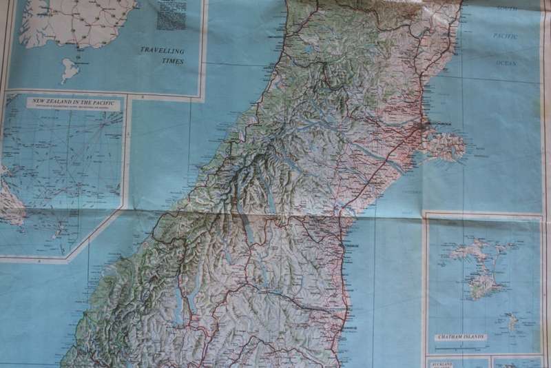 New Zealand Automobile Association Folded Map South Island 1984