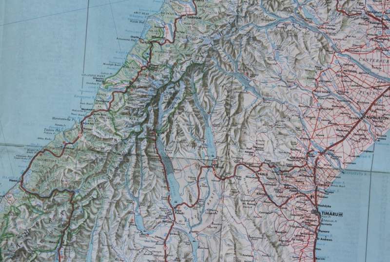 New Zealand Automobile Association Folded Map South Island 1984