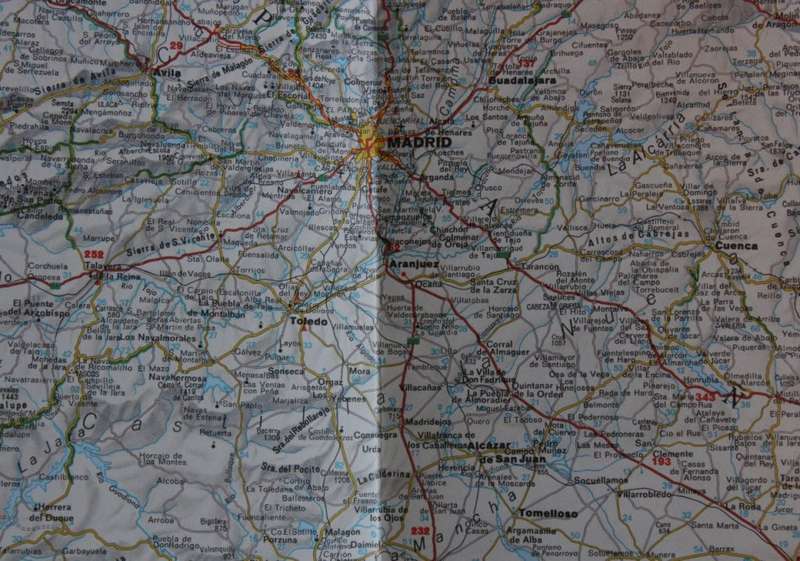Geographia Folded Pocket Map Portugal and Spain 1975