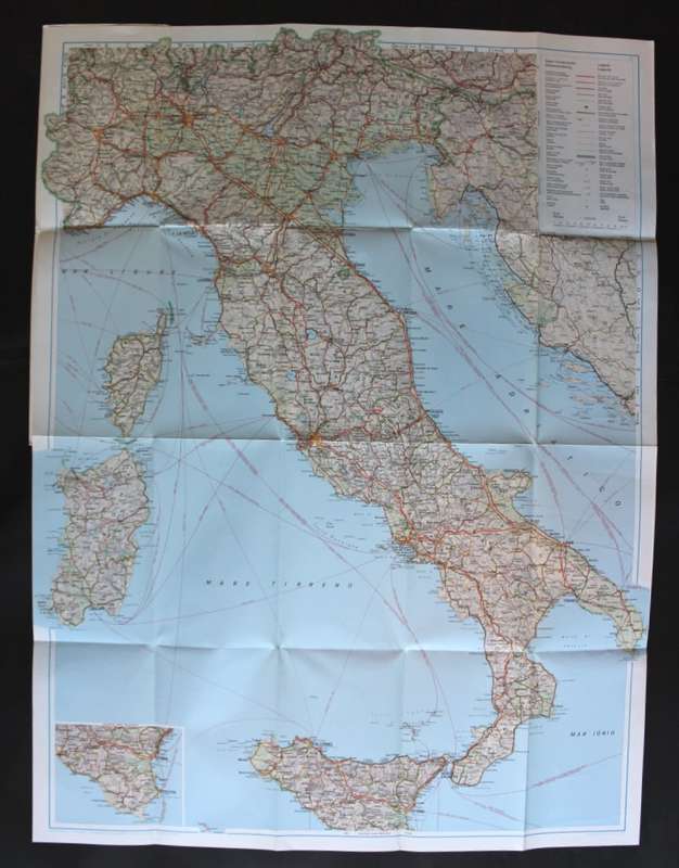 Geographia Folded Pocket Map Italy 1974
