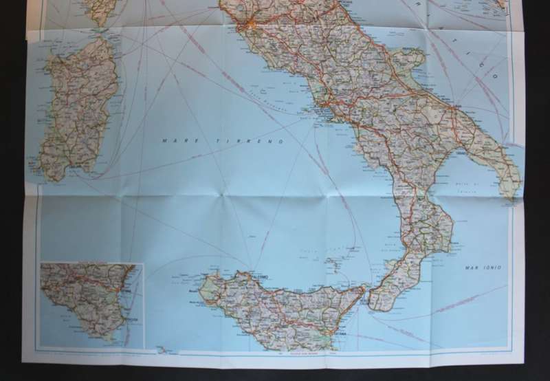 Geographia Folded Pocket Map Italy 1974