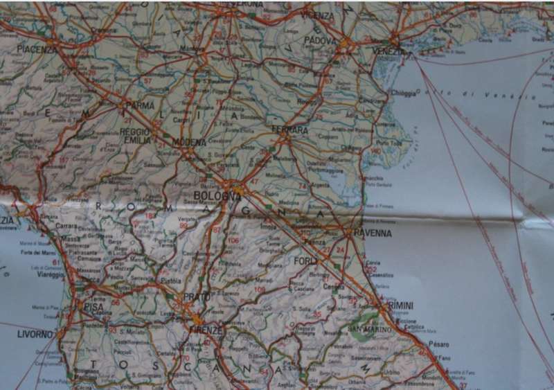 Geographia Folded Pocket Map Italy 1974