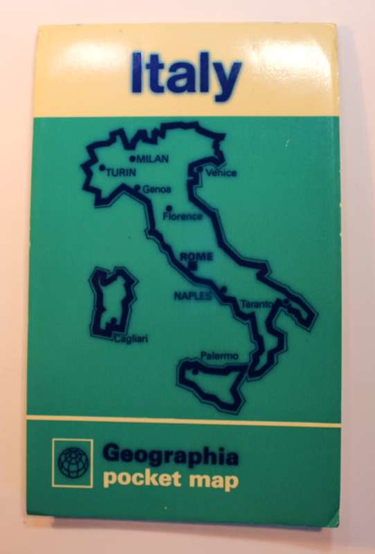 Geographia Folded Pocket Map Italy 1974