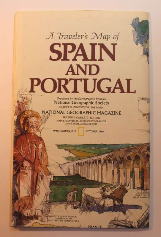 National Geographic Folded Map A Travelers Map of Spain and Portugal Oct 1984