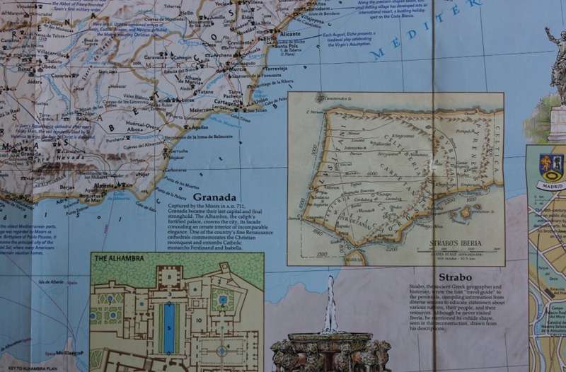 National Geographic Folded Map A Travelers Map of Spain and Portugal Oct 1984