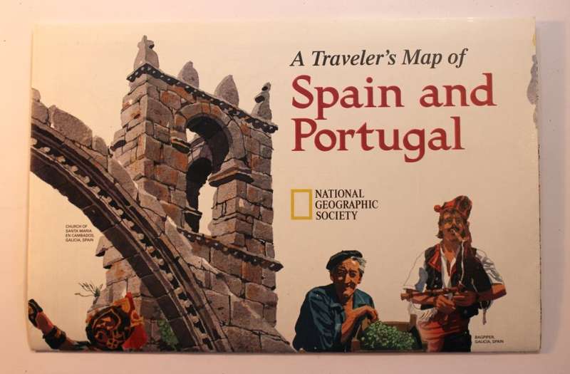 National Geographic Folded Map A Travelers Map of Spain and Portugal Dec 1998