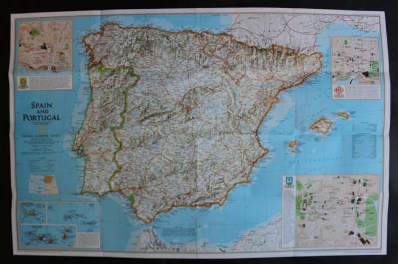 National Geographic Folded Map A Travelers Map of Spain and Portugal Dec 1998