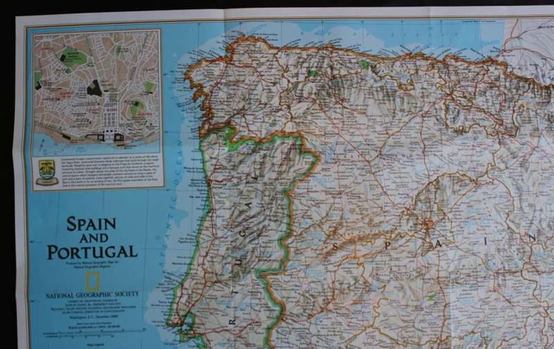 National Geographic Folded Map A Travelers Map of Spain and Portugal Dec 1998