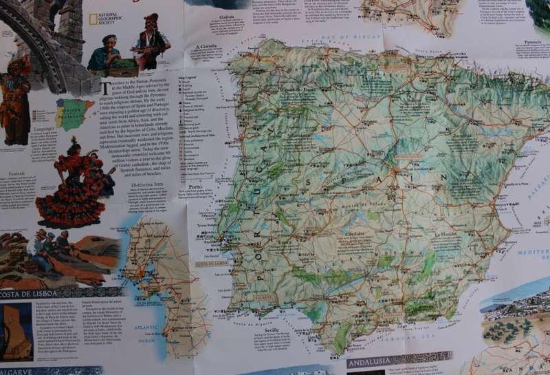 National Geographic Folded Map A Travelers Map of Spain and Portugal Dec 1998