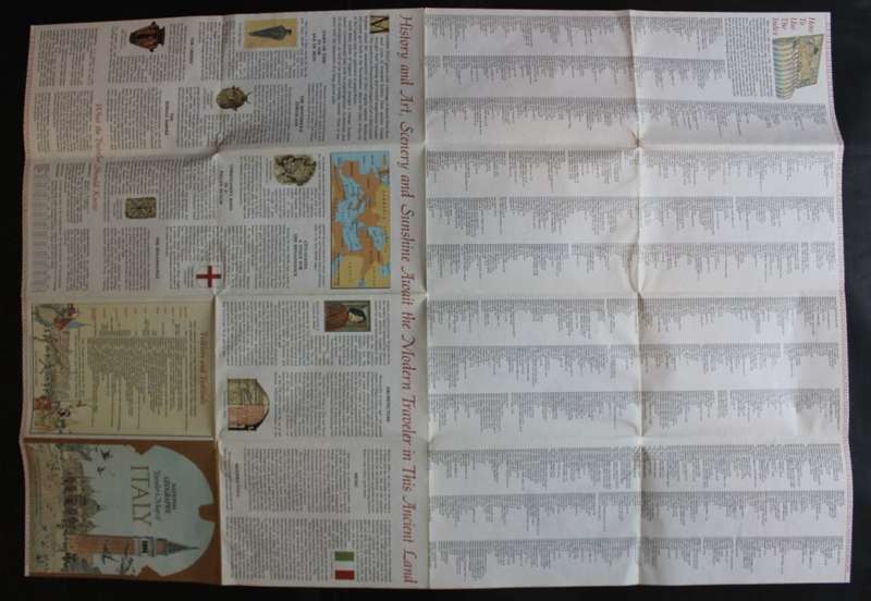 Vintage National Geographic Folded Map A Travelers Map of Italy June 1970.