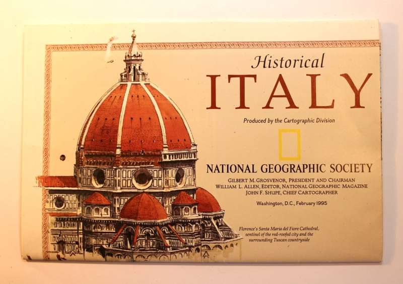 National Geographic Folded Map of Italy Feb 1995