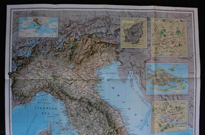National Geographic Folded Map of Italy Feb 1995