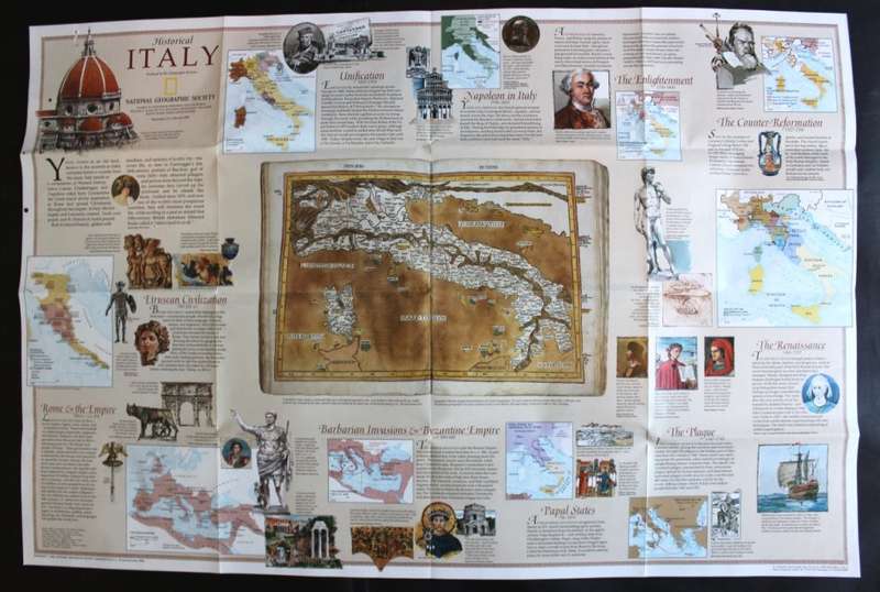 National Geographic Folded Map of Italy Feb 1995