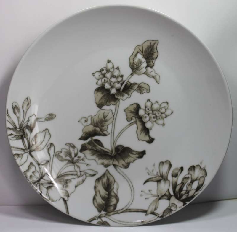 Tea Plate with Floral Pattern on White Background, by Sabichi, England