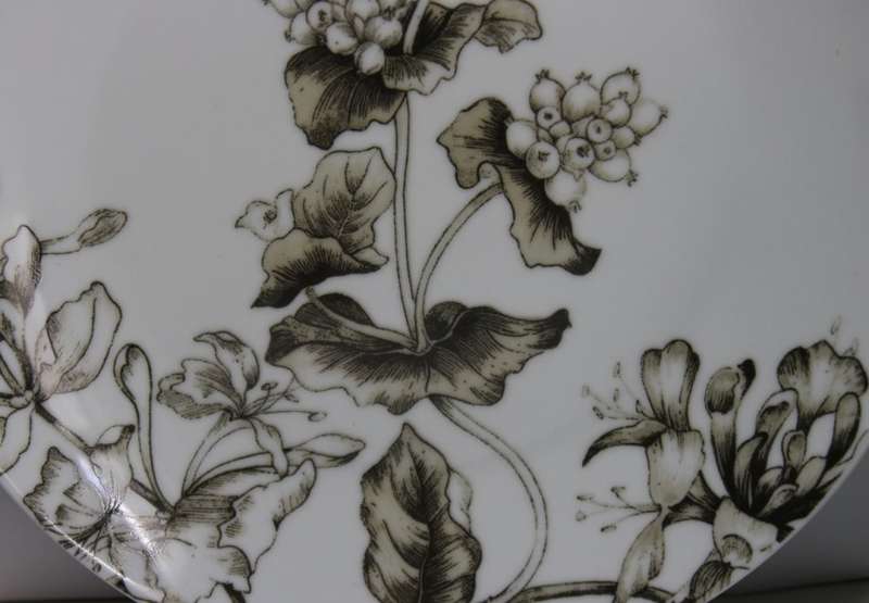 Tea Plate with Floral Pattern on White Background, by Sabichi, England