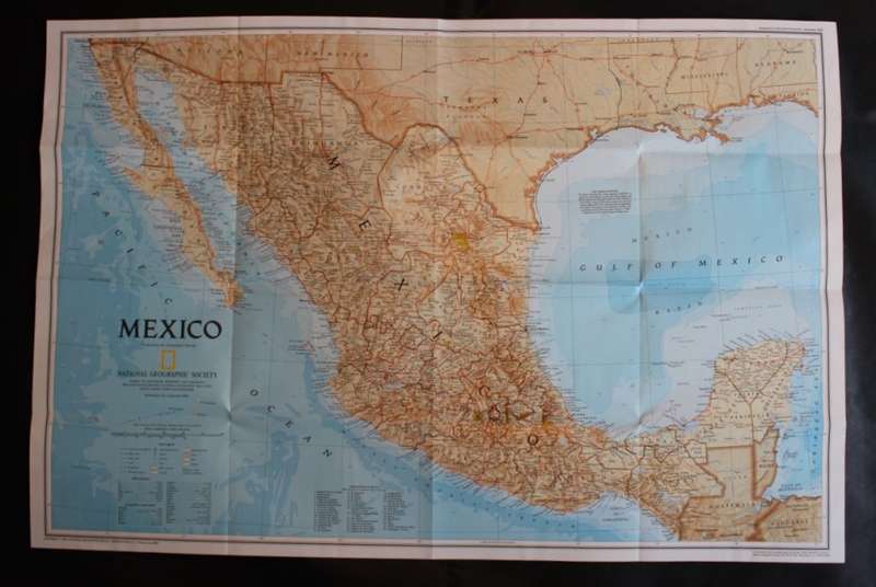 National Geographic Folded Map of Mexico Sept 1994