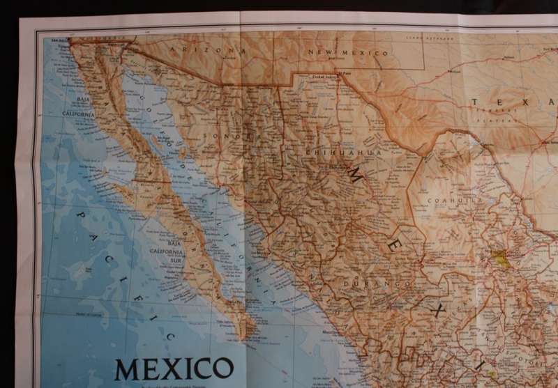 National Geographic Folded Map of Mexico Sept 1994