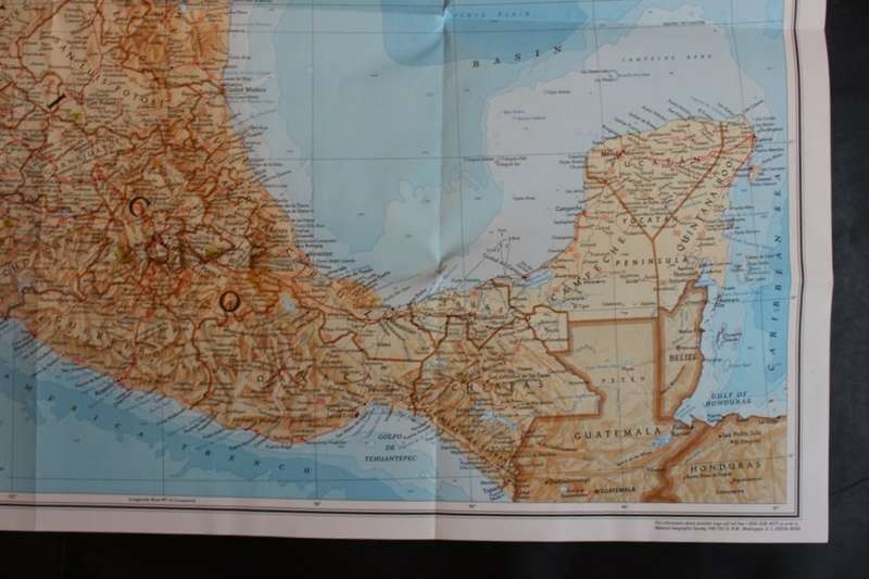 National Geographic Folded Map of Mexico Sept 1994