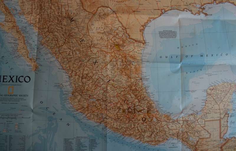 National Geographic Folded Map of Mexico Sept 1994