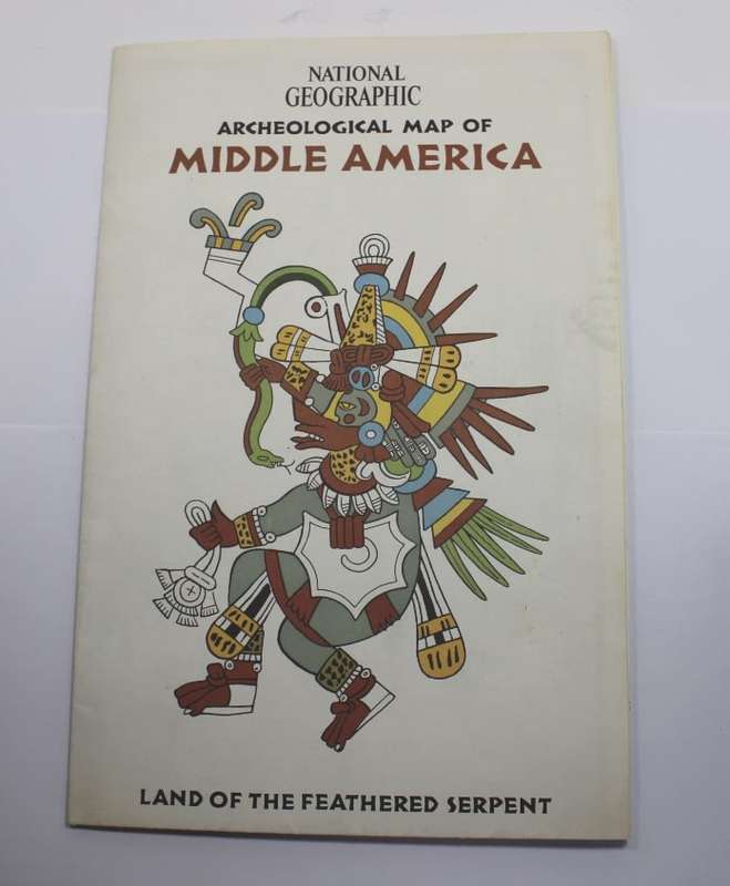 National Geographic Folded Map Archaeological Map Of Middle America Oct 1968