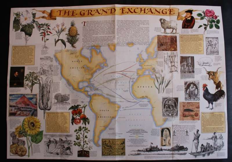National Geographic Folded Map of Spain In The Americas Feb 1992