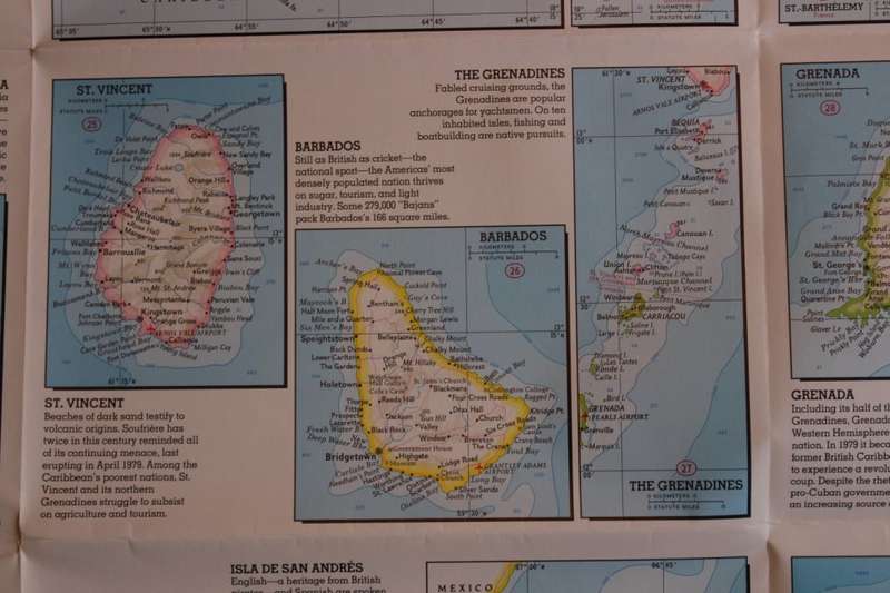 National Geographic Folded Map of Central America and the West Indies Feb 1981