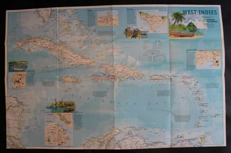 National Geographic Folded Map of the West Indies Mar 2003