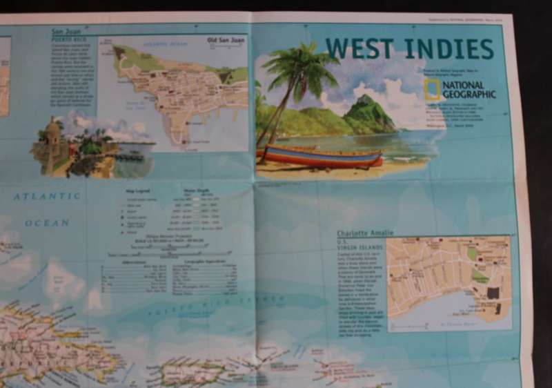 National Geographic Folded Map of the West Indies Mar 2003