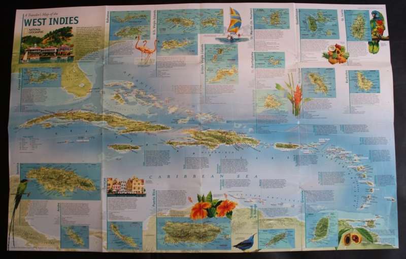 National Geographic Folded Map of the West Indies Mar 2003