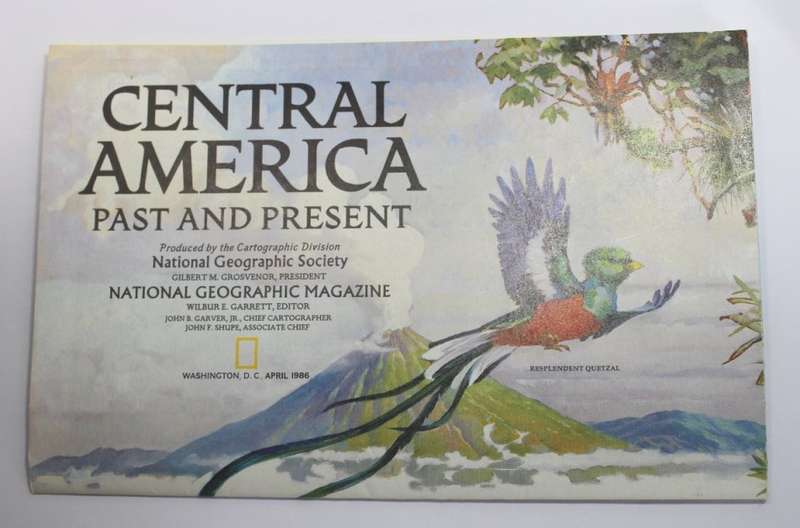 National Geographic Folded Map of Central America April 1986
