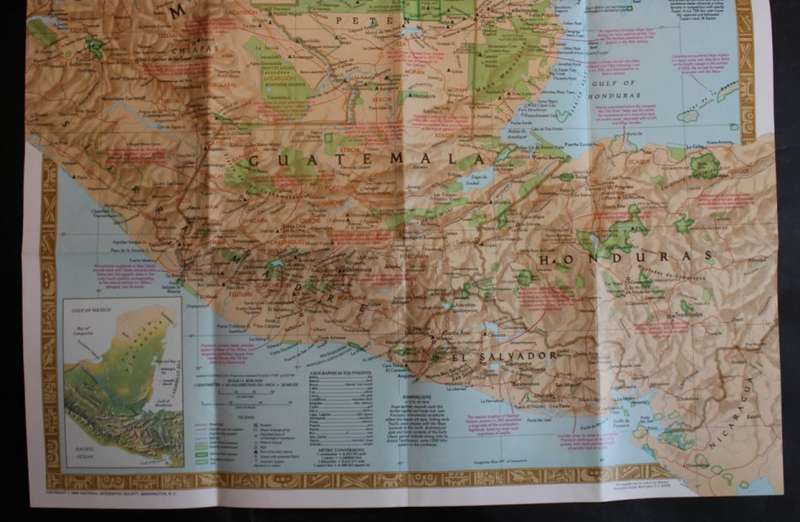 National Geographic Folded Map of the Land Of The Maya Oct 1989