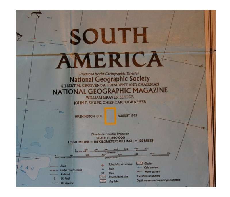 National Geographic Folded Map of South America Aug 1992