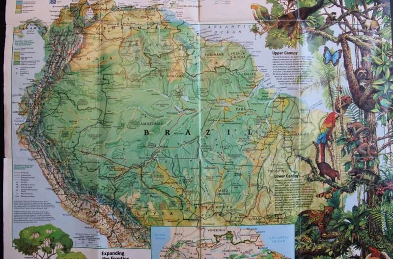 National Geographic Folded Map of South America Aug 1992