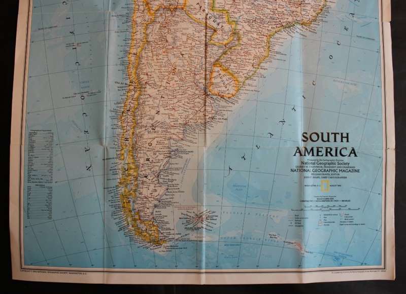 National Geographic Folded Map of South America Aug 1992