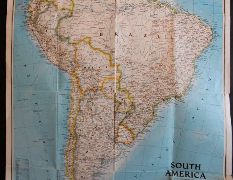 National Geographic Folded Map of South America Aug 1992