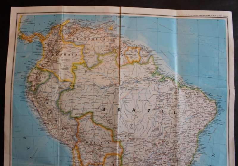 National Geographic Folded Map of South America Aug 1992