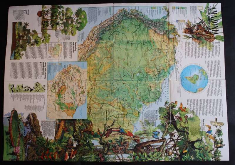 National Geographic Folded Map of South America Aug 1992