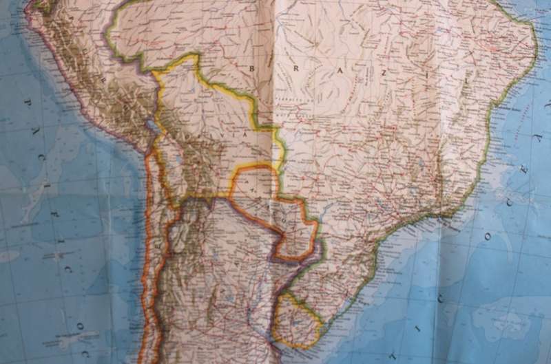 Vintage National Geographic Folded Map of South America Oct 1972