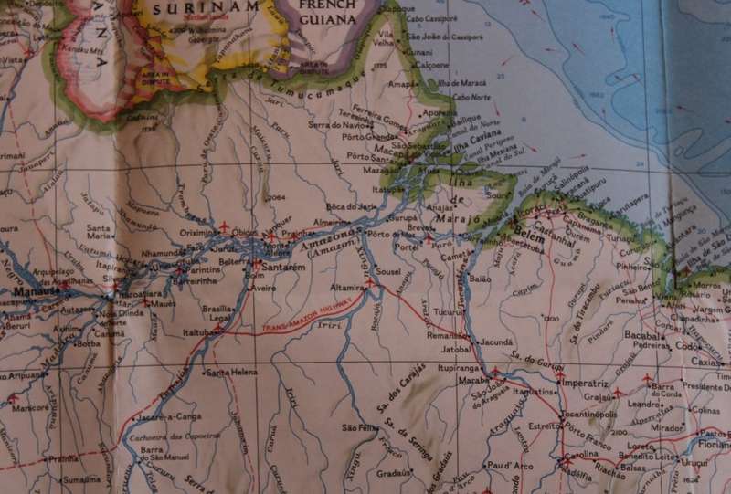 Vintage National Geographic Folded Map of South America Oct 1972