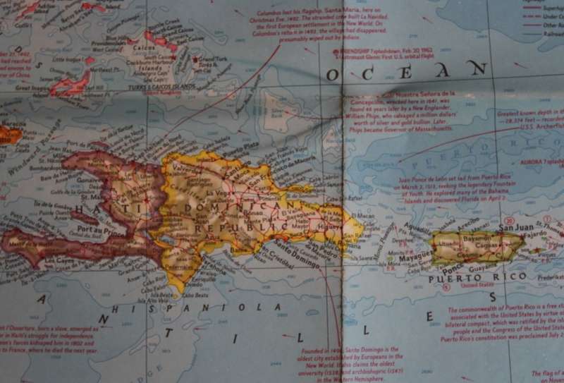 Vintage National Geographic Folded Map of Central America and the West Indies Jan 1970
