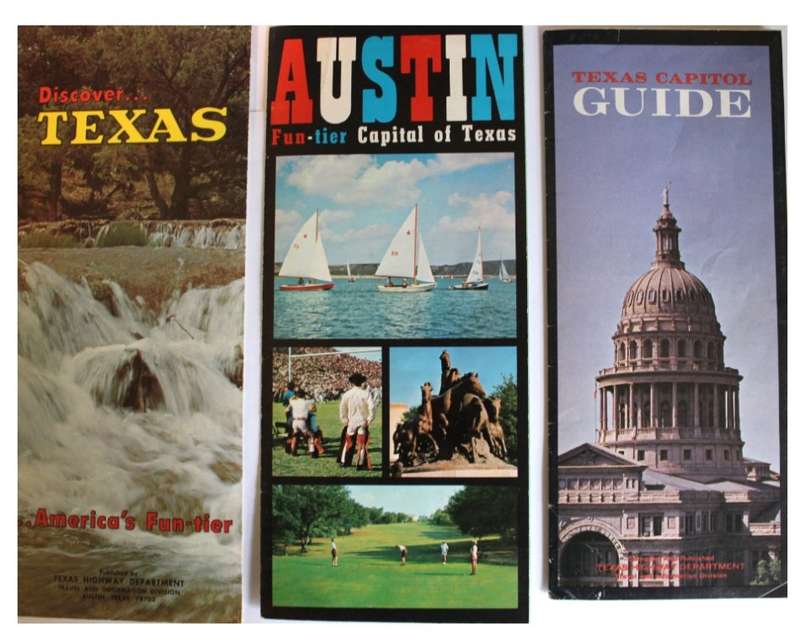3 x Vintage Folded Brochures Texas Tourist Information Guides