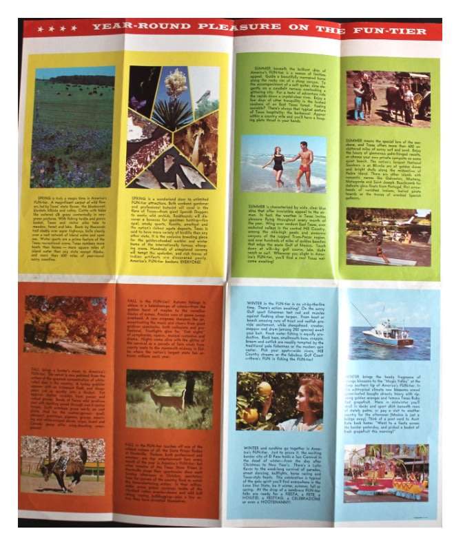 3 x Vintage Folded Brochures Texas Tourist Information Guides