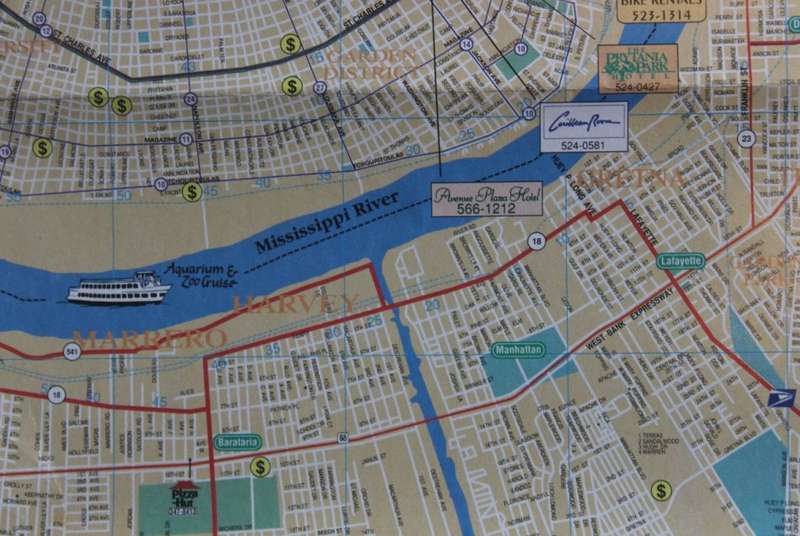 Vintage Folded Map New Orleans Street Map Tourist Guide and City Plan  1990`s