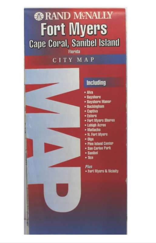 Rand McNally Folded Map Fort Myers with Cape Coral and Sanibel Island 1999