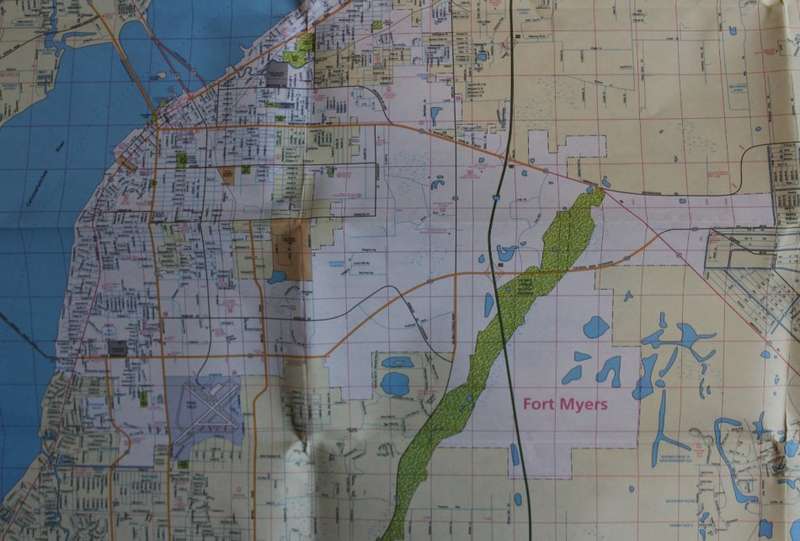 Rand McNally Folded Map Fort Myers with Cape Coral and Sanibel Island 1999