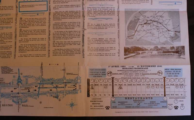 Vintage Bridges of the Seine River Paris Folded Brochure