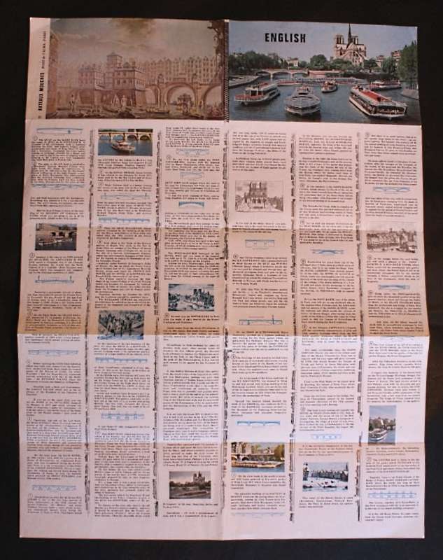 Vintage Bridges of the Seine River Paris Folded Brochure