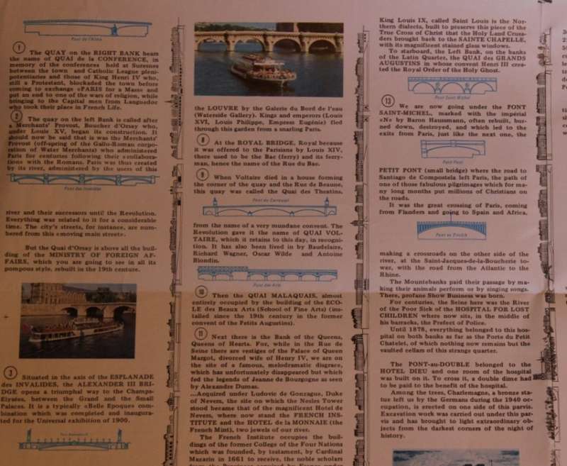 Vintage Bridges of the Seine River Paris Folded Brochure