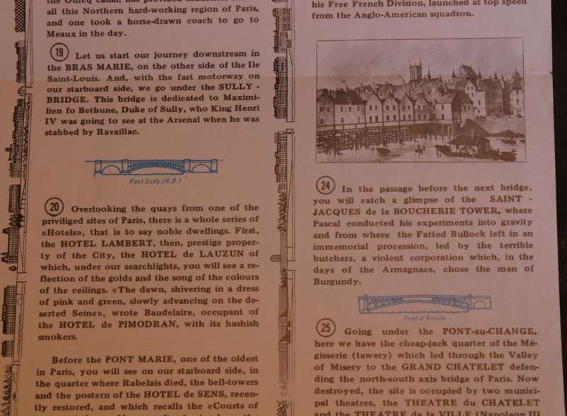 Vintage Bridges of the Seine River Paris Folded Brochure