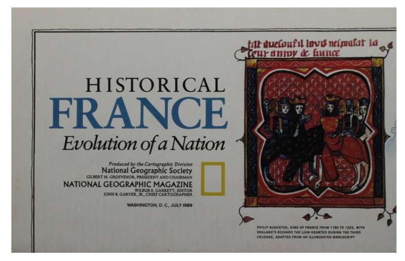 National Geographic Folded Map of France July 1989